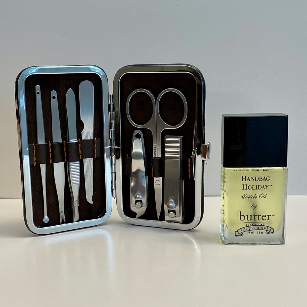 NWOT Manicure Kit w/Stainless Steel Tools and Butter London Cuticle Oil